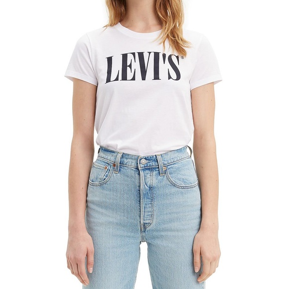 Levi's Tops - Levi's Perfect Serif Logo Short Sleeve TShirt L